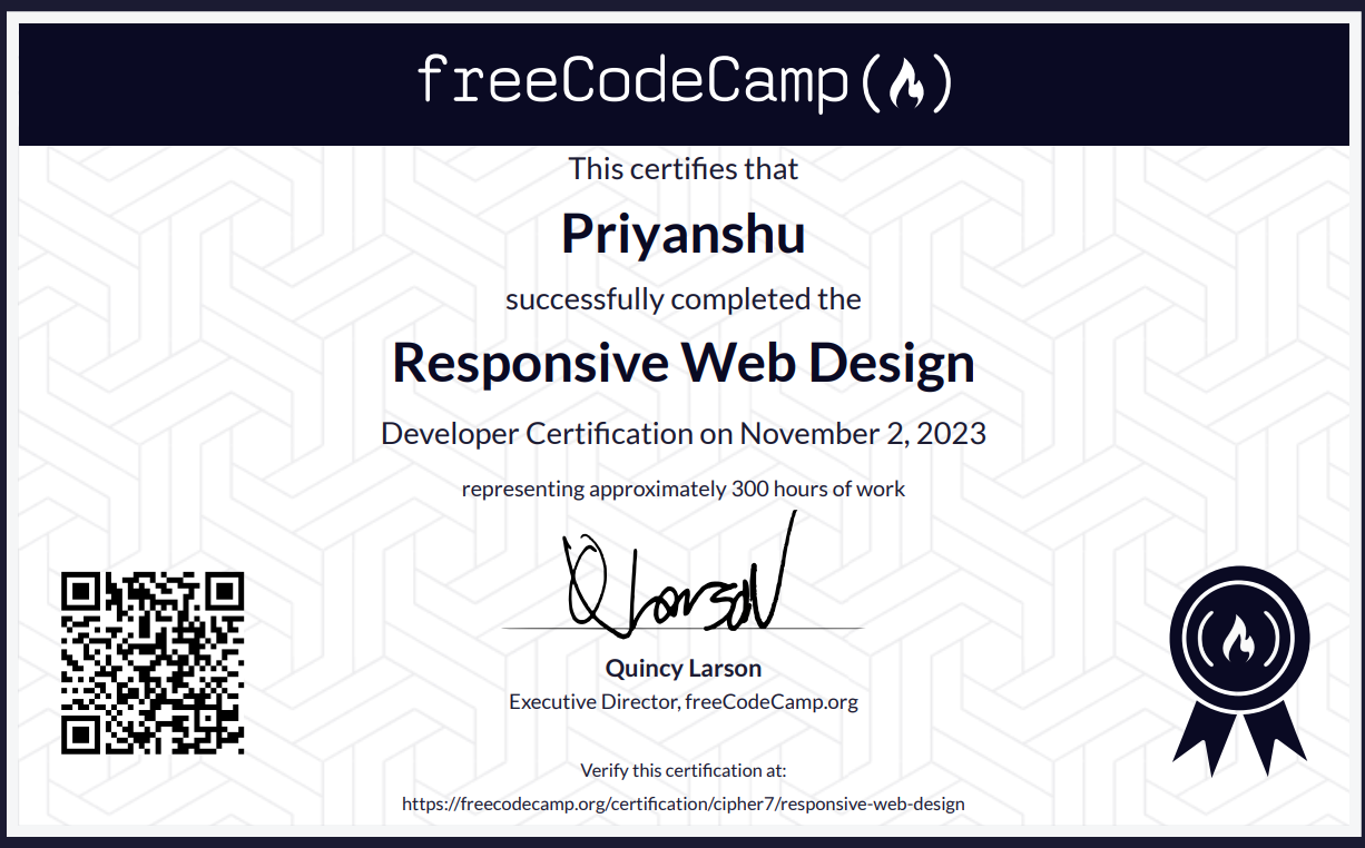 Responsive Web Design certificate